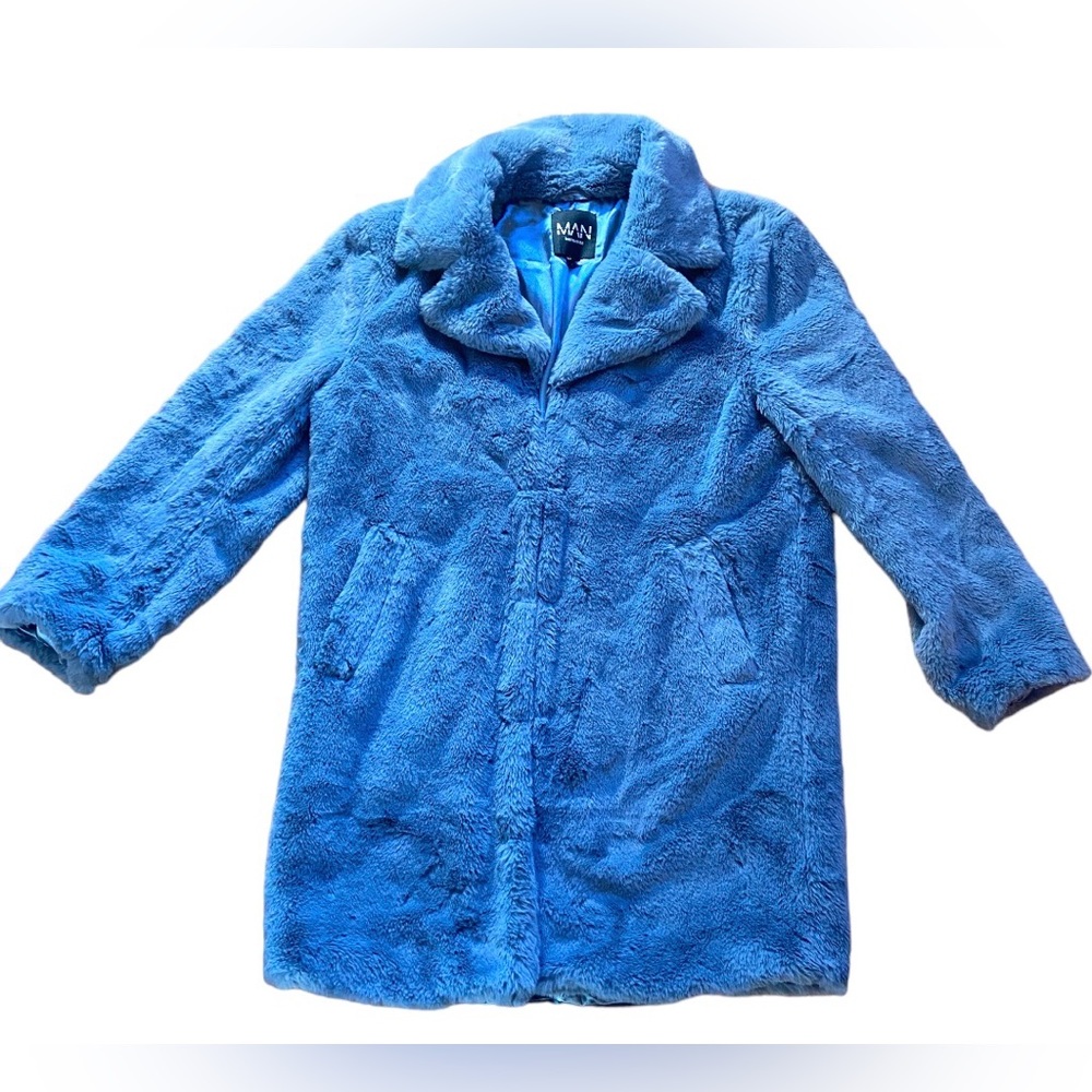 Men’s Blue Faux Fur Jacket